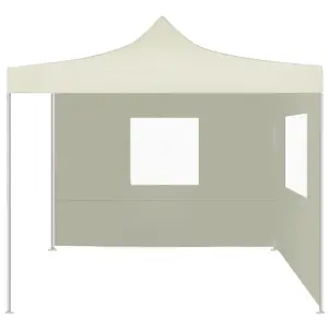 Berkfield Professional Folding Party Tent with 2 Sidewalls 2x2 m Steel Cream