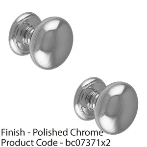 2 PACK 100mm Large Centre Door Knob Polished Chrome Outdoor Front Door Handle