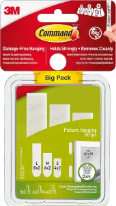 Command Small Medium and Large Picture Hanging Strips Value Pack 17211BP