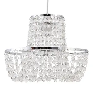 First Choice Lighting Set of 2 Jewelled Easy Fit Light Shades