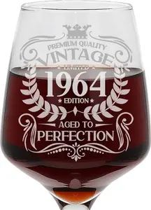 Always Looking Good 60th Birthday Gift Vintage 1964 Aged To Perfection Engraved Large Wine Glass Present For 60 Year Old Etched 400Ml Wine Glass