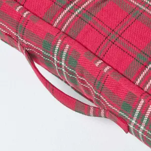 Homescapes Edward Tartan Cotton Armchair Booster Cushion