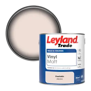 Leyland Trade Vinyl Matt Walls & Ceilings Emulsion Paint Peachskin (PPG1192-2) 2.5L