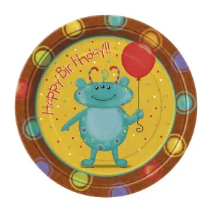 Unique Party Alien Party Plates (Pack of 8) Multicoloured (One Size)