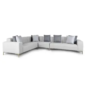 Emelda Grace Cloud Rectangle Corner Sofa - Left Hand - Grey