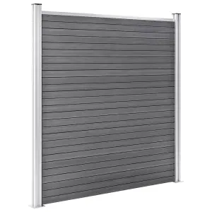 Berkfield WPC Fence Set 10 Square + 1 Slanted 1830x186 cm Grey