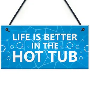 Red Ocean Hot Tub Novelty Plaque For Garden Hot Tub Garden Shed Novelty Home Decor Gifts