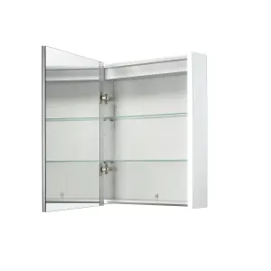 Sensio Ainsley Wall-mounted Illuminated Mirrored Bathroom Cabinet with shaver socket (W)564mm (H)700mm