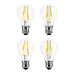 150w Equivalent LED Traditional Looking Filament Light Bulb A60 GLS E27 Screw 10.5w LED - Warm White - Pack of 4