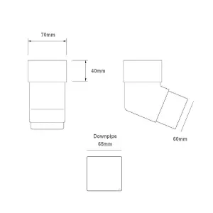 Brown Square Downpipe 112.5 Degree Offset Bend, Freeflow Rain Water Systems