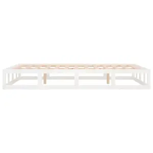 Berkfield Bed Frame White 120x190 cm Small Double Solid Wood