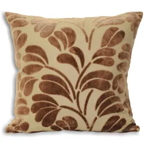 Paoletti Palm Textured Velvet Feather Filled Cushion