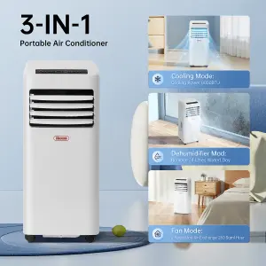 ALECOME Portable Air Conditioner 3-in-1 Air Conditioner Dehumidifier Conditioning Unit 8000 BTU 2900W Remote Class A