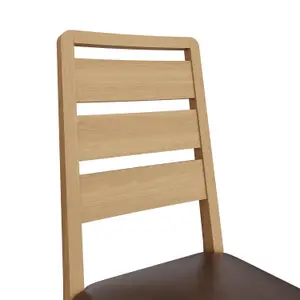 Pair Of Ready Assembled Ladder Back Oak Dining Chairs