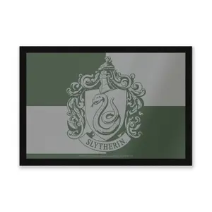 Official Harry Potter Slytherin Household Entrance Mat 40cm x 60cm dimension, Durable, Indoor Only