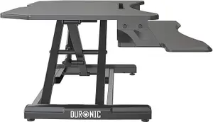 Duronic DM05D22 Sit-Stand Desk Workstation, Desk Convertor, Electric Height Adjustable 15-50cm, 85-51cm Platform - black