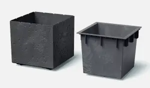 Plant Flower Pot Concrete Square Planter Inner Pot Garden Patio Home Black Concrete Square - Large