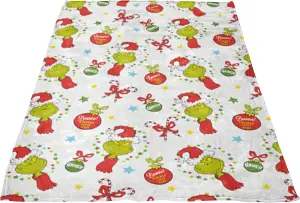 The Grinch Dr Seuss Fleece Blanket Christmas Throw, 100 x 150 cm