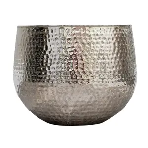 Melody Maison Medium Silver Hammered Metal Planter