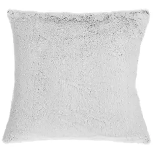 Set of 2 Cushions CLEMATIS Faux Fur 45 x 45 cm Solid Light Grey