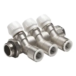 John Guest Speedfit Brass Manifold 15mm X 3/4" 3 Port - Pack of 2