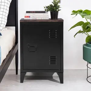 Mira Bedside Table Black Gray