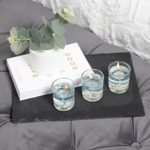 Votive Candles Unscented Sea Shell Themed Set of 3 by Laeto Ageless Aromatherapy - FREE DELIVERY INCLUDED