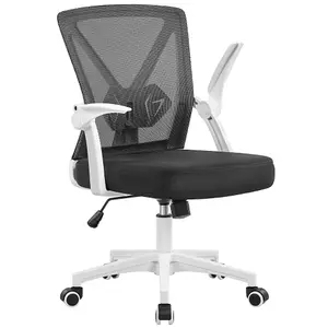 Yaheetech Mesh Office Chair with Flip-up Armrests - White