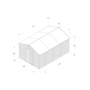 Beckwood 10x15 Apex Shed - No Windows - Double Door