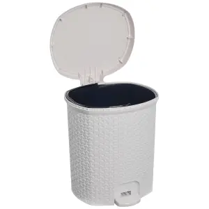 Keeeper Pedal Waste Bin 21 Litre Nordic White