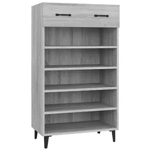 Berkfield Shoe Cabinet Grey Sonoma 60x35x105 cm Engineered Wood