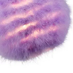 Modern and Chic Small Real Soft Lilac Feather Decorated Pendant Lamp Shade