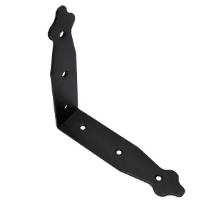 Pack of 1 x Black Corner Bracket - 150 x 150 mm Steel Right Angle Braces L Shaped Retro Decorative Metal Bracket 90 Degree Corner