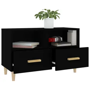 Berkfield TV Cabinet Black 80x36x50 cm Engineered Wood