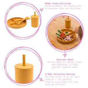 Tiny Dining - Baby Silicone Suction Feeding Set - Ochre - 4pc