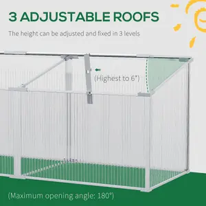 Outsunny Aluminium Greenhouse Plants Raised Bed Vented Cold Frame Transparent