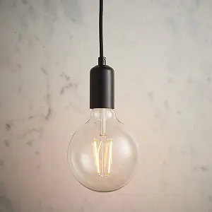 Luminosa Studio 1 Light Pendant Matt Black Paint, E27