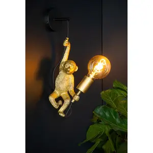 Lucide Extravaganza Chimp Retro Wall Light - 1xE27 - Black