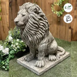 Large Sitting Regal Lion Statue for Garden