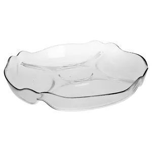 PASABAHCE 25cm Width 5 Compartment Glass Serving Dish Bowl Appetiser Snack Tapas Dips Table