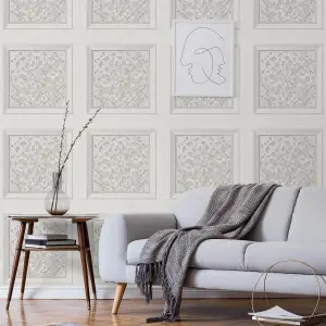 Carved Panel effect Stone Wallpaper