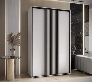 Chic White Matt Sapporo Sliding Door Wardrobe 160cm with Stylish Design (H2050mm W1600mm D600mm)