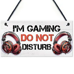 Red Ocean Gaming Sign For Boys Bedroom DO NOT DISTURB Funny Gaming Bedroom Accessories Gamer Gift For Christmas Birthday