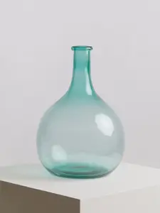 Interiors by Premier Blue Glass Vase, Minimalist Large Flower Vase, Decorative Glass Vase in Ombre Finish, Flower Vase for Home