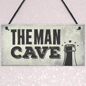 Red Ocean Man Cave Vintage Hanging Plaque Sign Fathers Day Gift Bar Shed Games Room Boys Bedroom