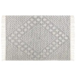 Wool Area Rug 160 x 230 cm Grey and White SAVUR