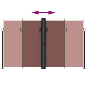 Berkfield Retractable Side Awning Brown 200x1000 cm