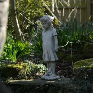 Stunning Statue of Little Girl Hiding the Rose