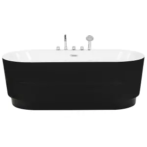 Freestanding Bath with Fixtures 1700 x 800 mm Black EMPRESA