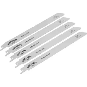 5-Pack 225mm Reciprocating Saw Blades - 14 TPI for Cutting Iron and Steel Pipes